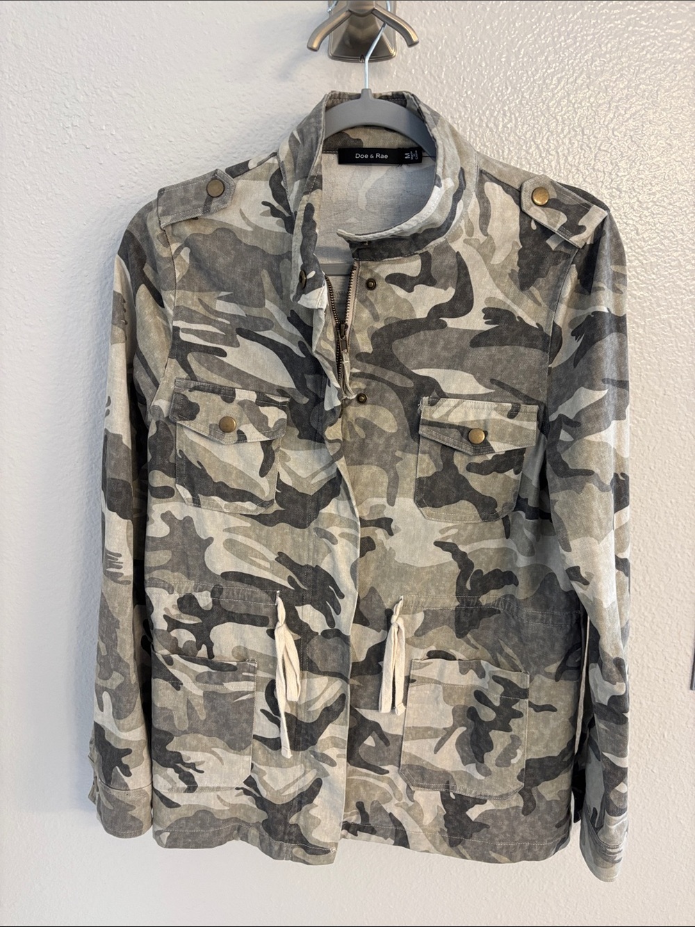 Doe & Rae Gray Camouflage Field Jacket